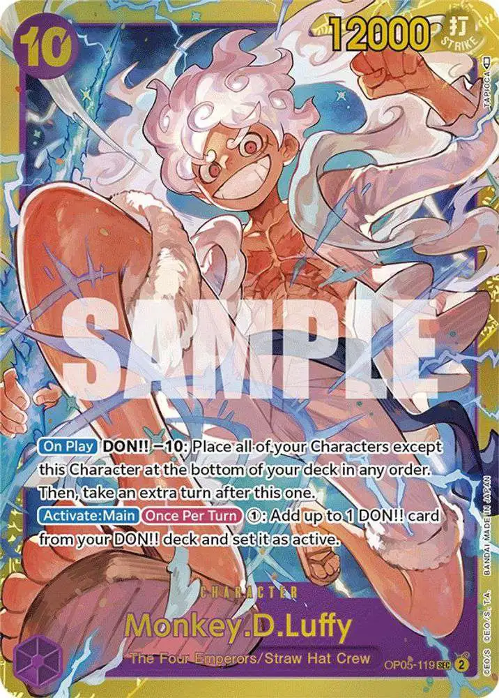 one piece awakening of the new era rare cards One Piece Trading Card Game Awakening of the New Era Secret Rare  Monkey.D.Luffy OP05-119