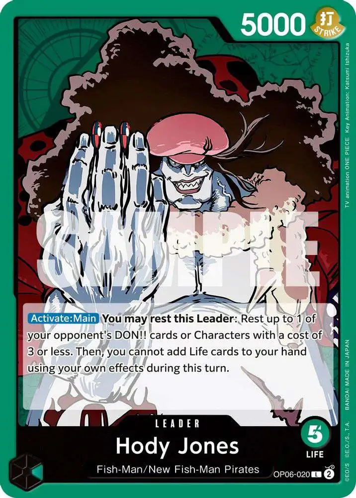 One Piece Trading Card Game Wings of the Captain Leader Hody Jones OP06-020