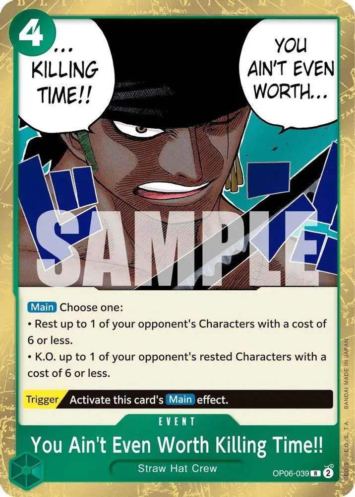 One Piece Trading Card Game Wings of the Captain Single Card Rare You Aint Even Worth Killing Time OP06-039 - ToyWiz One Piece Trading Card Game Wings of the Captain Single Card Rare You Aint Even Worth Killing Time OP06-039 - ToyWiz