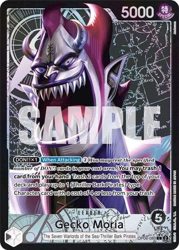 One Piece Trading Card Game Wings of the Captain Single Card Leader Gecko  Moria OP06-080 Alternate Art - ToyWiz