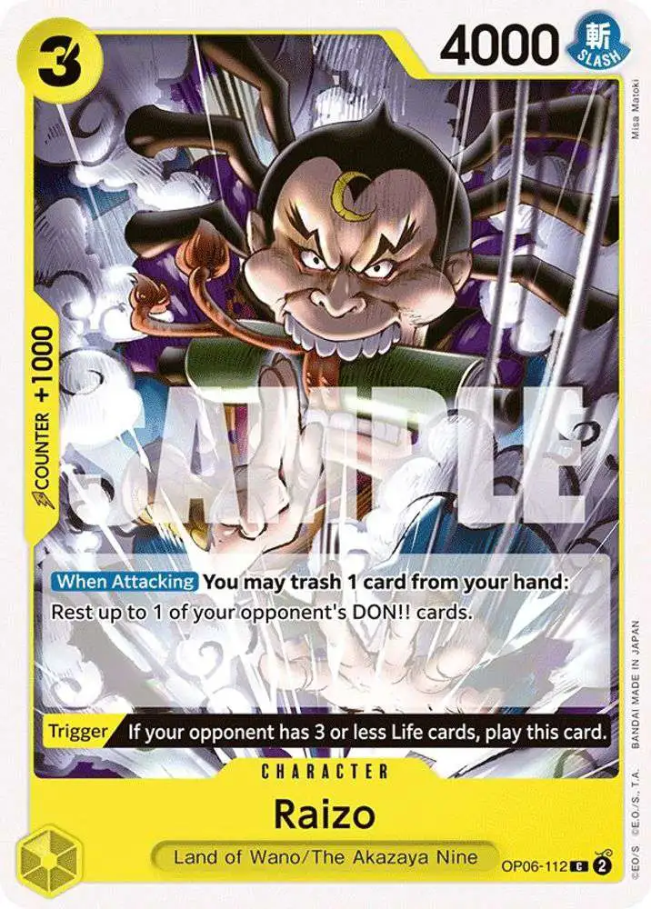 One Piece Trading Card Game Wings of the Captain Common Raizo OP06-112