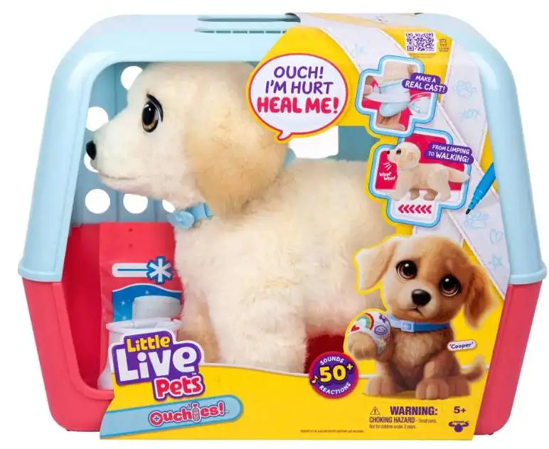 Little Live Pets Ouchies Cooper The Retriever Puppy Electronic Pet [50+ Sounds & Reactions!]
