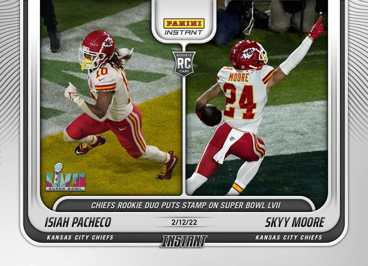 NFL Kansas City Chiefs 2022 Instant Football Single Card Isiah Pacheco Skyy  Moore 275 Chiefs Rookie Duo - ToyWiz