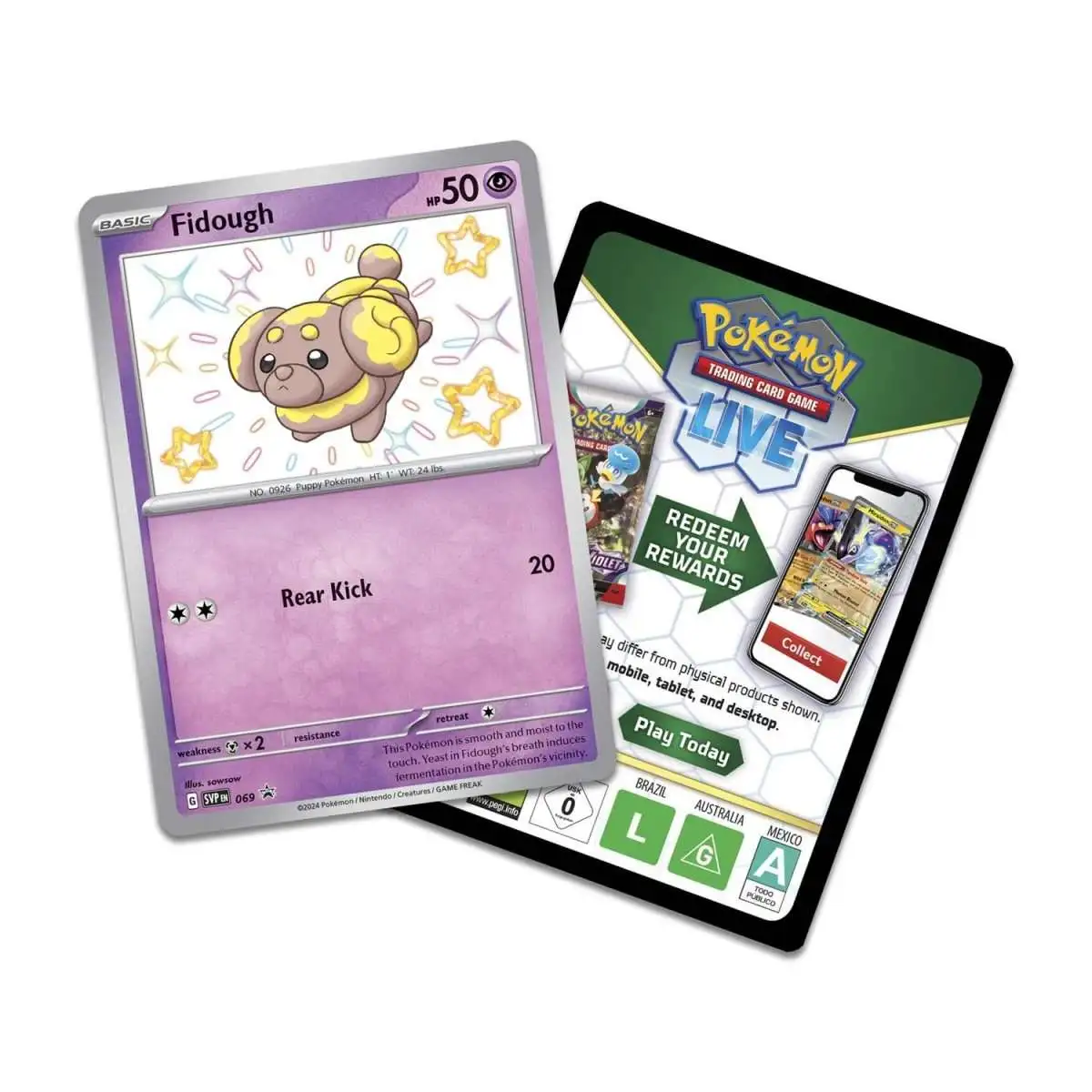 Pokémon TCG: Paldean Fates Tech Sticker - Fidough + 3 Boosters