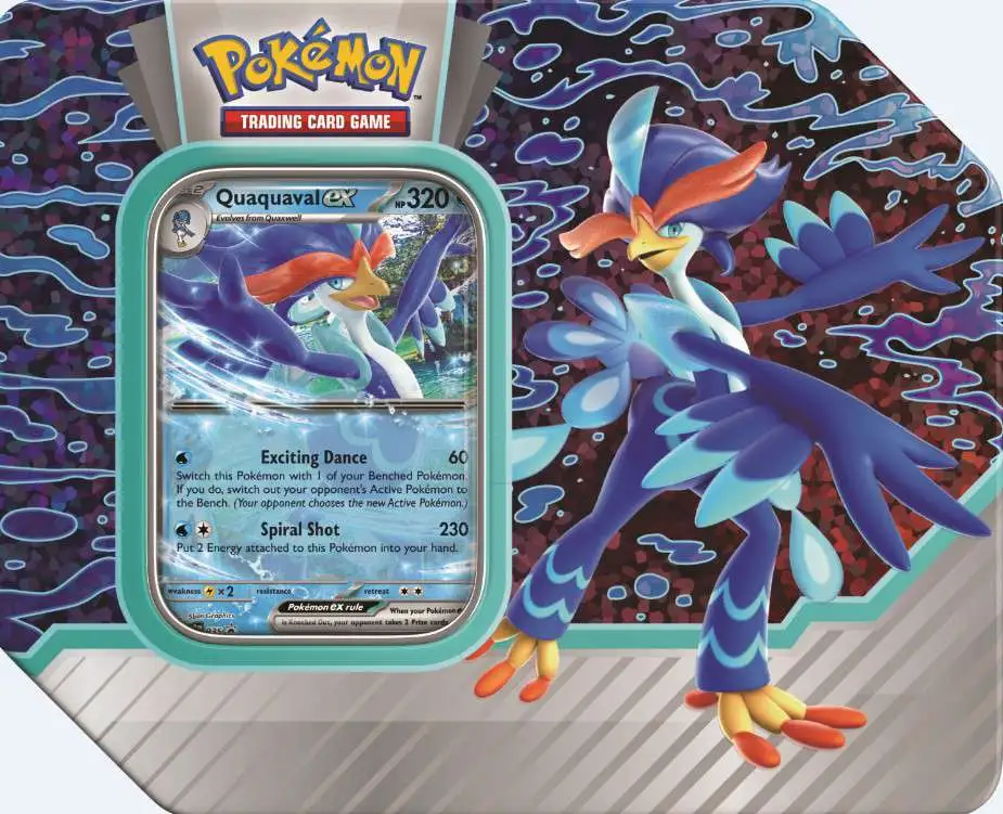 Pokemon Paldea Partners Quaquaval ex Tin [5 Booster Packs,1 Promo Foil Card & More]