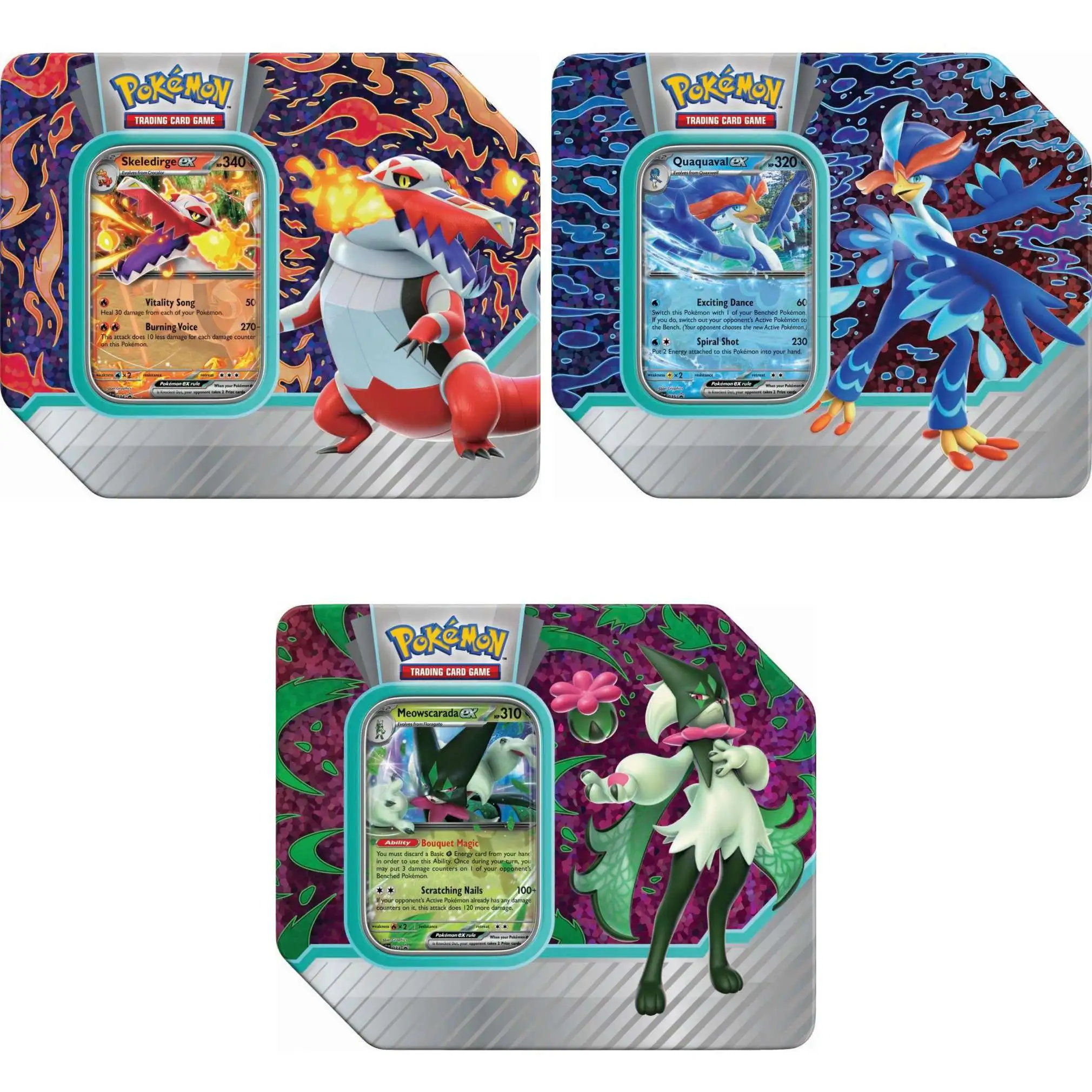 Pokemon Paldea Partners Skeledirge ex, Quaquaval ex Meowscarada ex