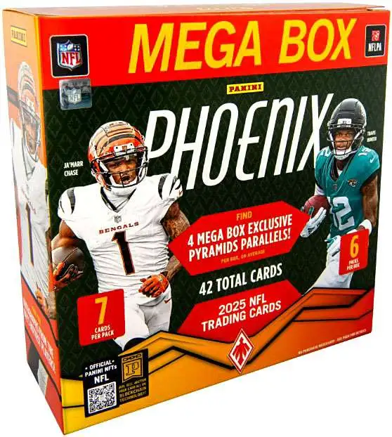 NFL Panini 2025 Phoenix Football Trading Card MEGA Box [6 Packs]
