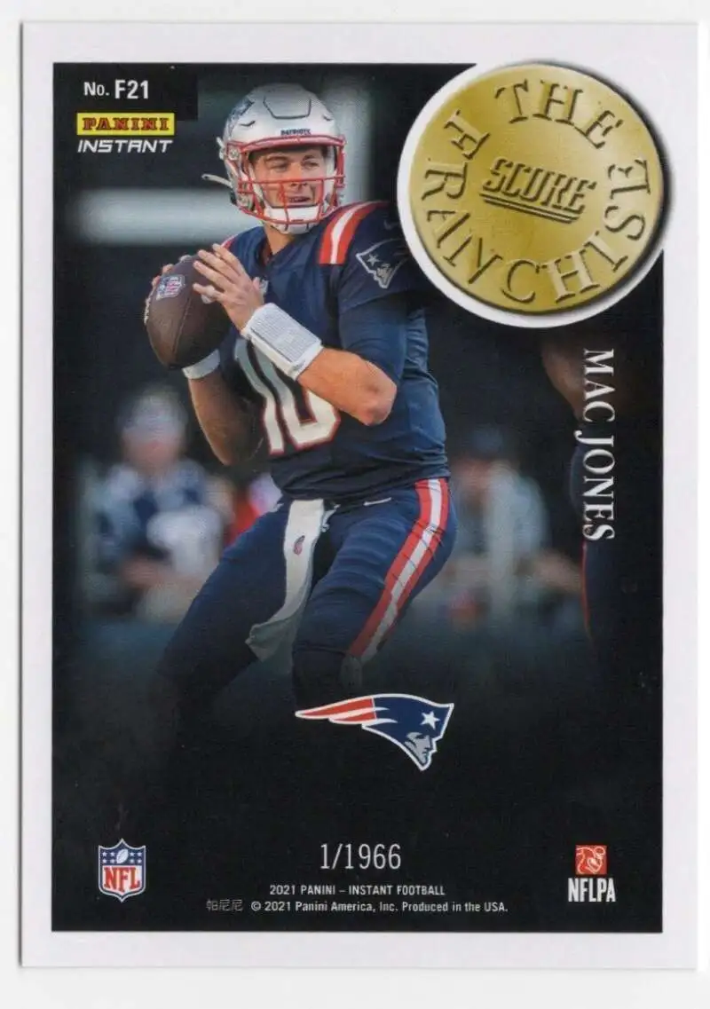 NFL New England Patriots 2021 Panini Instant Score The Franchise Single Card  Mac Jones F21 Rookie - ToyWiz