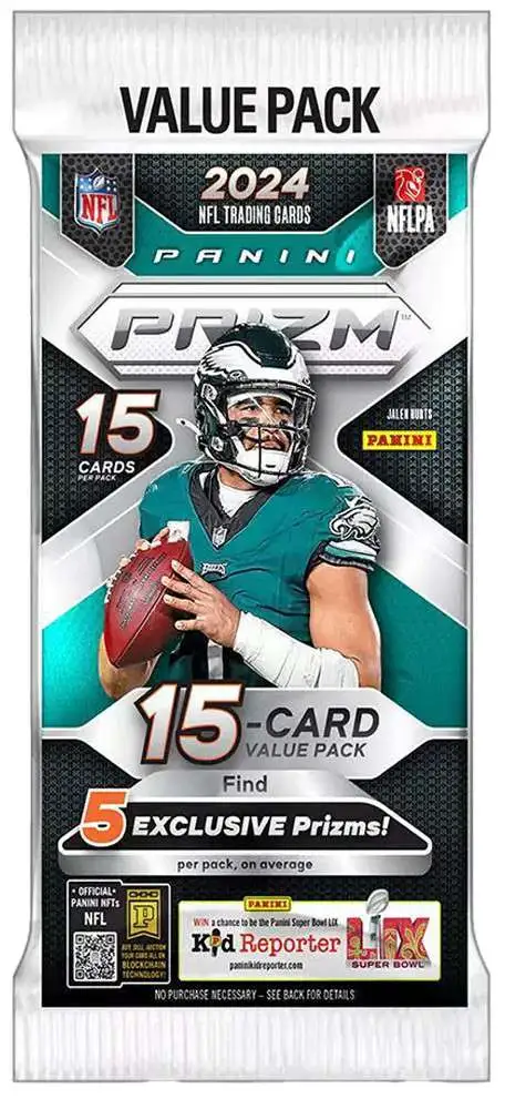 NFL Panini 2024 Prizm Football Trading Card VALUE Pack [15 Cards]