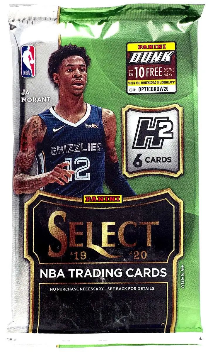 NBA Panini 2019-20 Select Basketball Trading Card HYBRID HOBBY Pack [6 Cards!]