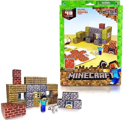 Minecraft Over World Shelter Set Figuras Montáveis De Papel Adesivo  Multikids - BR148 BR148