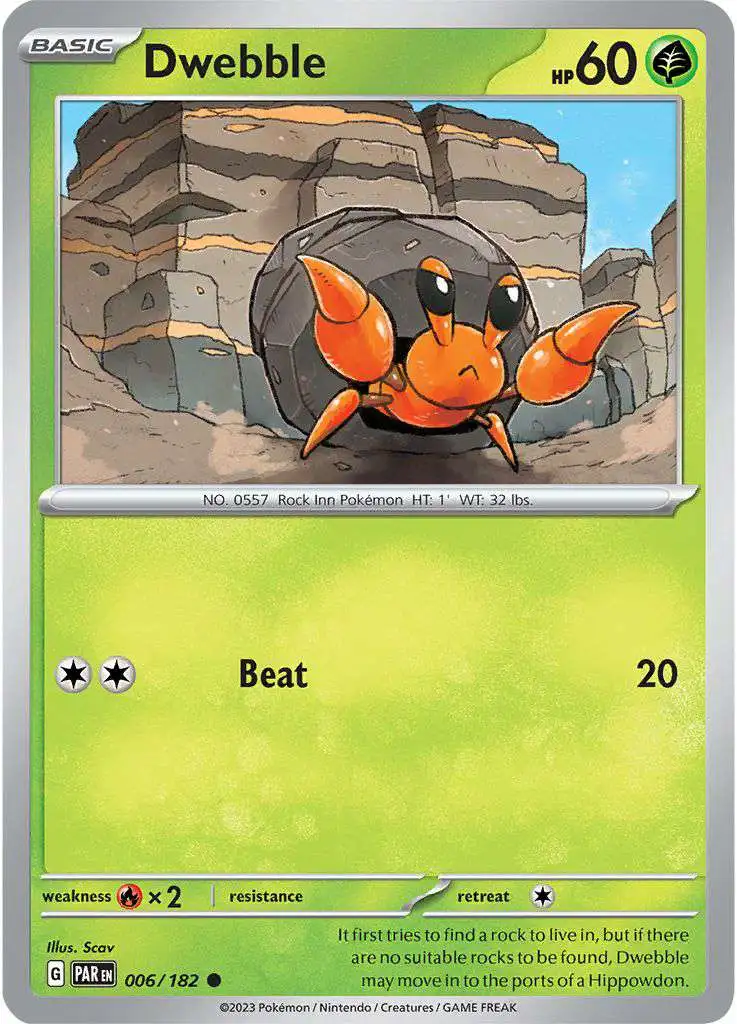 Pokemon Trading Card Game Paradox Rift Common Dwebble #6