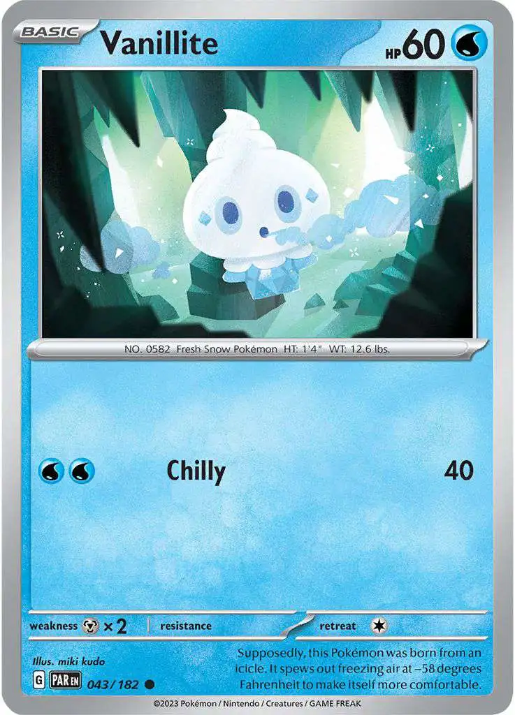 Pokemon Trading Card Game Paradox Rift Common Vanillite #43