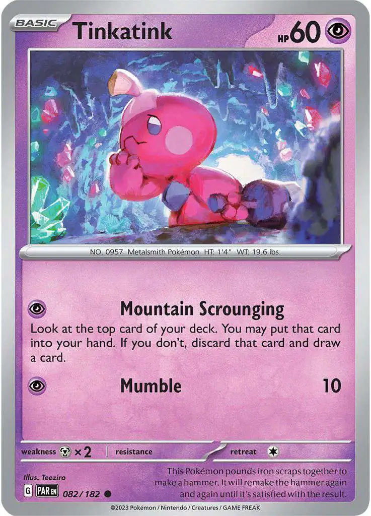 Pokemon Trading Card Game Paradox Rift Common Tinkatink #82