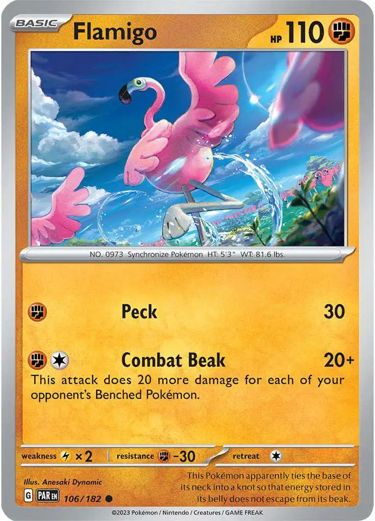 Pokemon Trading Card Game Paradox Rift Common Flamigo #106