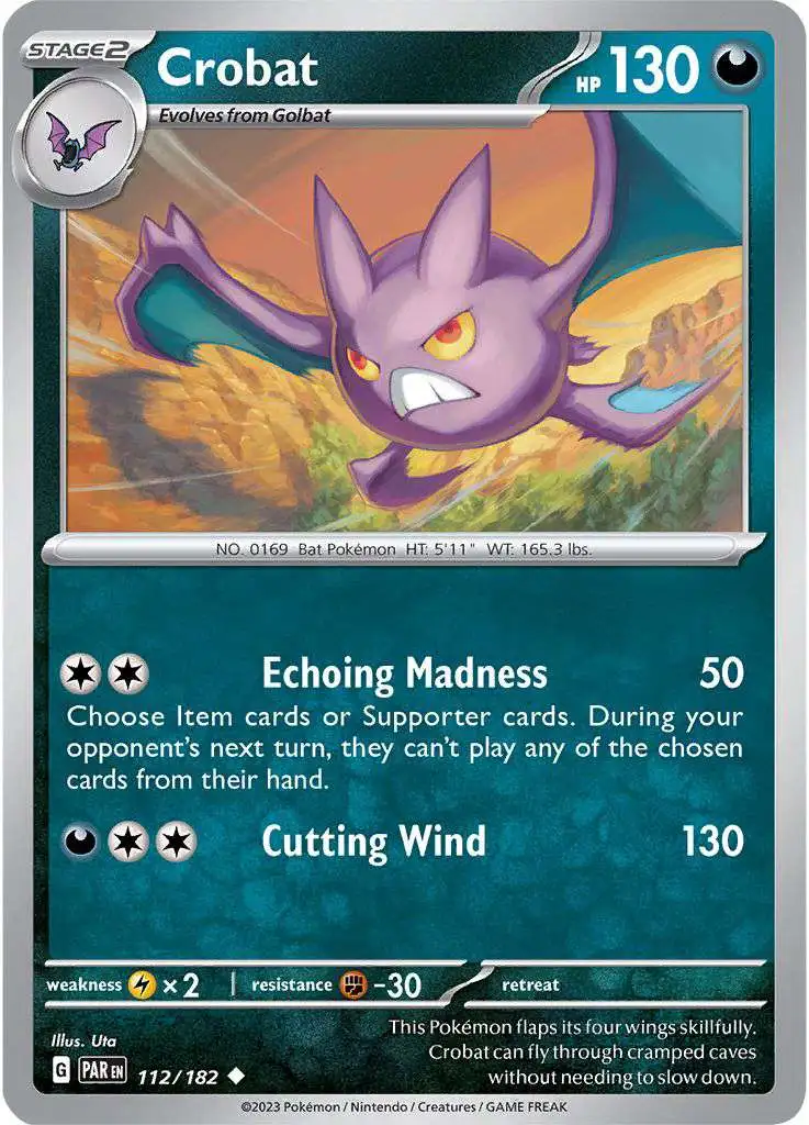 Pokemon Trading Card Game Paradox Rift Uncommon Crobat #112
