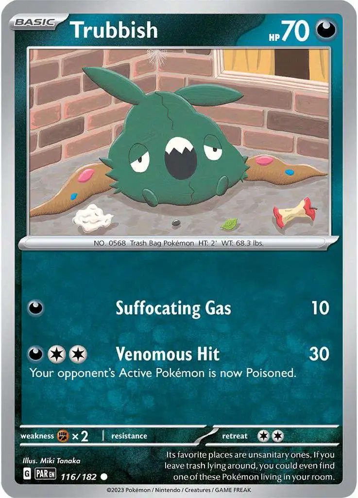 Pokemon Trading Card Game Paradox Rift Common Trubbish #116
