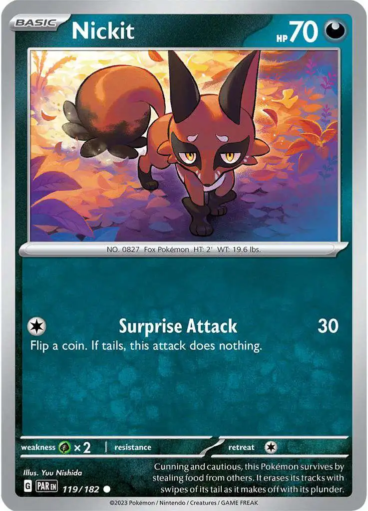 Pokemon Trading Card Game Paradox Rift Common Nickit #119
