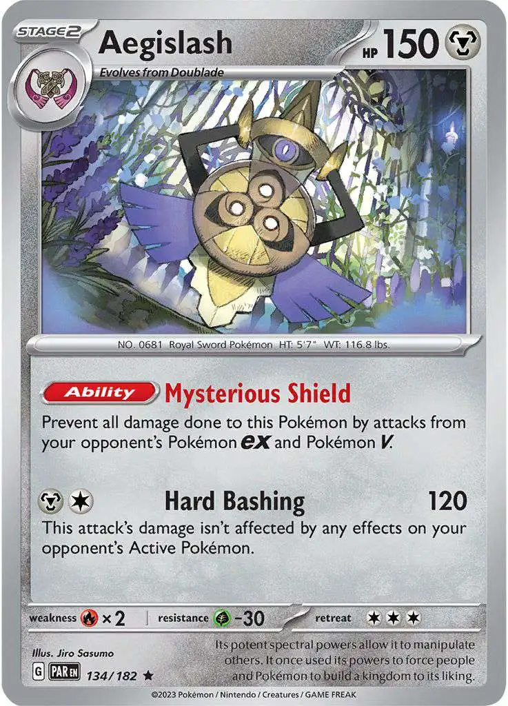 Pokemon Trading Card Game Paradox Rift Single Card Holo Rare Aegislash 134  - ToyWiz
