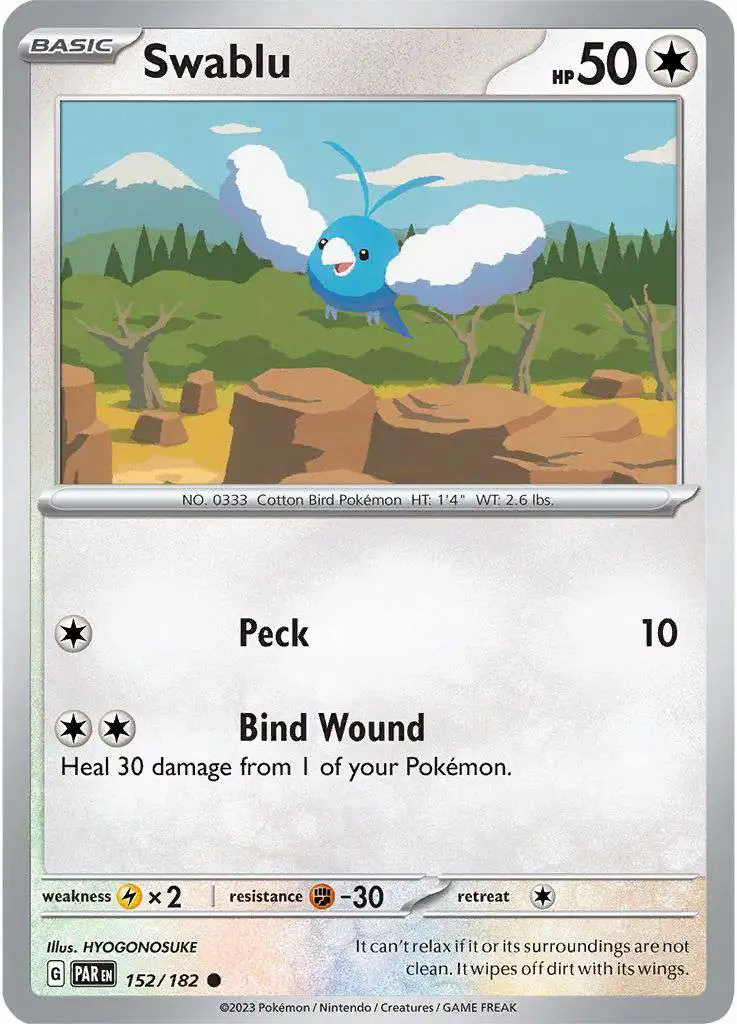 Pokemon Trading Card Game Paradox Rift Common Swablu #152