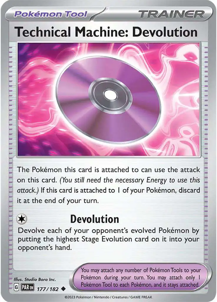 Pokemon Trading Card Game Paradox Rift Uncommon Technical Machine: Devolution #177