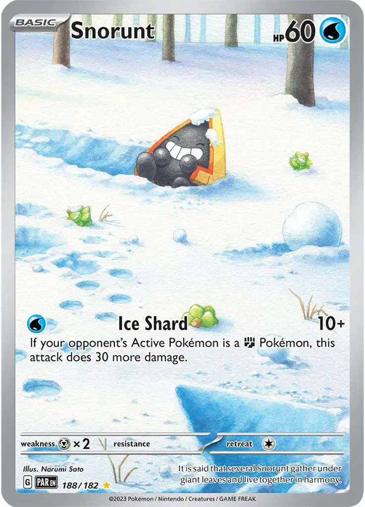 Pokemon Trading Card Game Paradox Rift Illustration Rare Snorunt #188 [Illustration Rare]