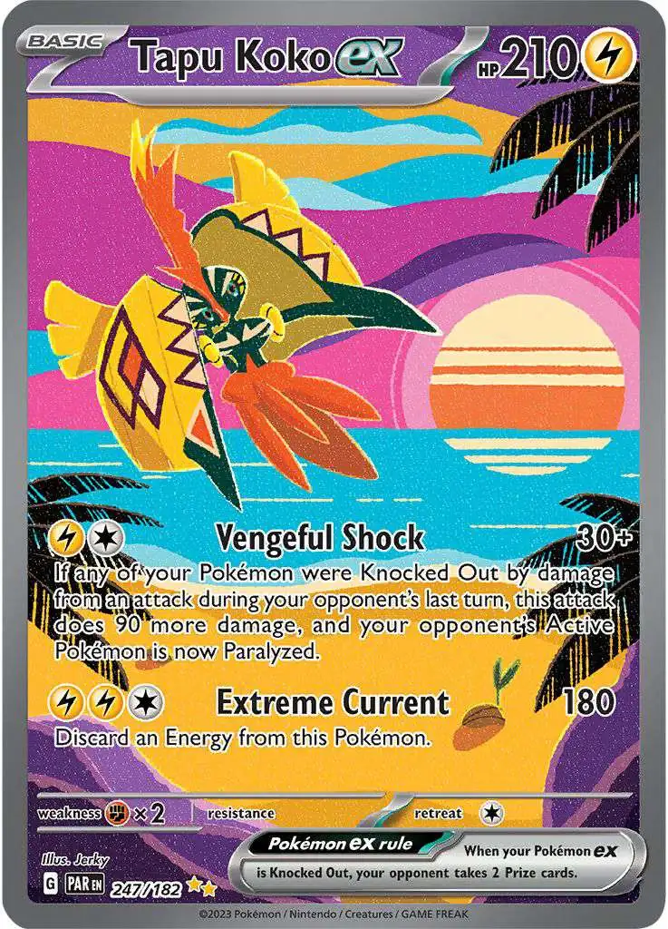 Pokemon Trading Card Game Paradox Rift Single Card Special Illustration Rare  Tapu Koko ex 247 - ToyWiz