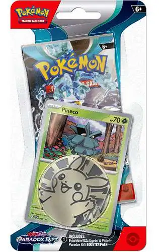 Pokemon Scarlet & Violet Paradox Rift Pineco Checklane BLISTER Pack [Booster Pack, Promo Card & Coin]