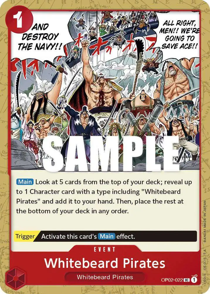 One Piece Trading Card Game Paramount War Uncommon Whitebeard Pirates OP02-022