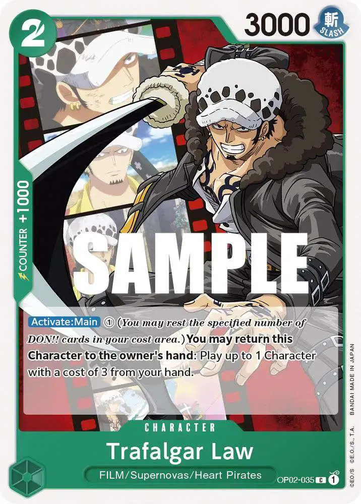 One Piece Trading Card Game Paramount War Common Trafalgar Law OP02-035