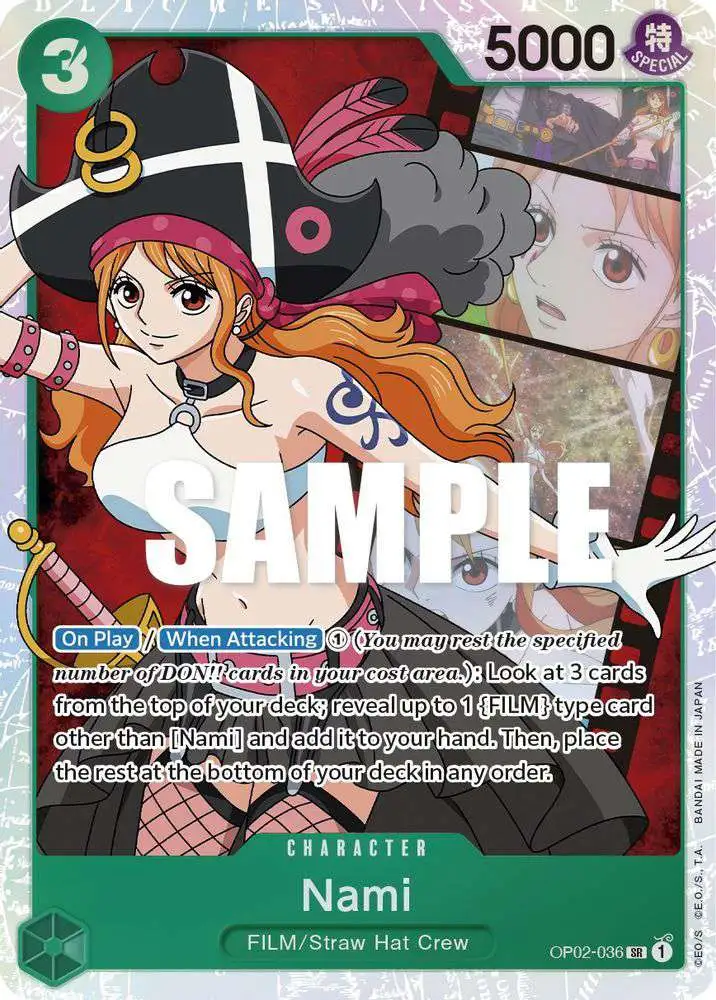 One Piece Trading Card Game Paramount War Super Rare Nami OP02-036