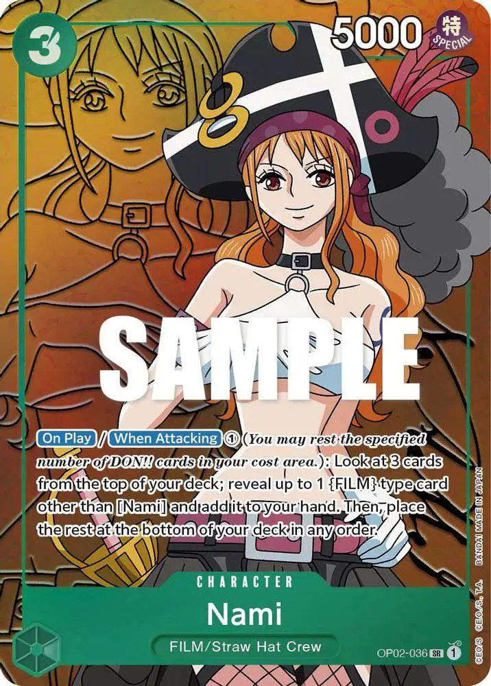 One Piece Trading Card Game Paramount War Super Rare Nami OP02-036 [Alternate Art]