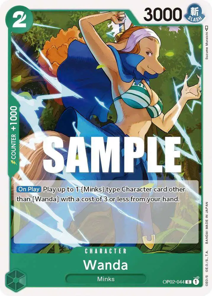 One Piece Trading Card Game Paramount War Common Wanda OP02-044