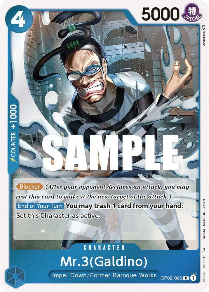 One Piece Trading Card Game Paramount War Rare Mr.3 (Galdino) OP02-065