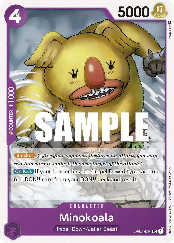 One Piece Trading Card Game Paramount War Uncommon Minokoala OP02-086
