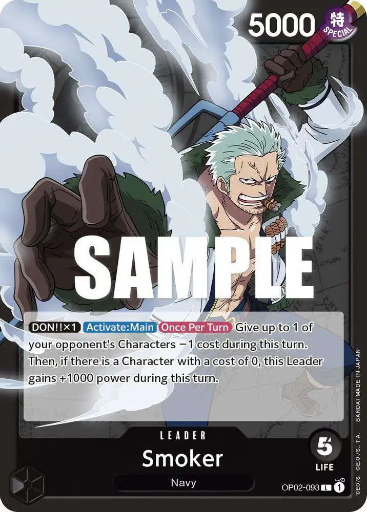 One Piece Trading Card Game Paramount War Leader Smoker OP02-093