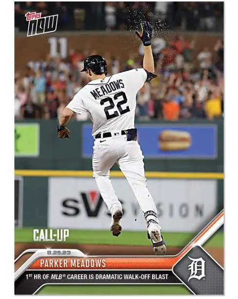 MLB Detroit Tigers 2023 NOW Baseball Parker Meadows Exclusive #761 [Rookie Card, 1st HR of MLB Career is Dramatic Walk Off Blast]