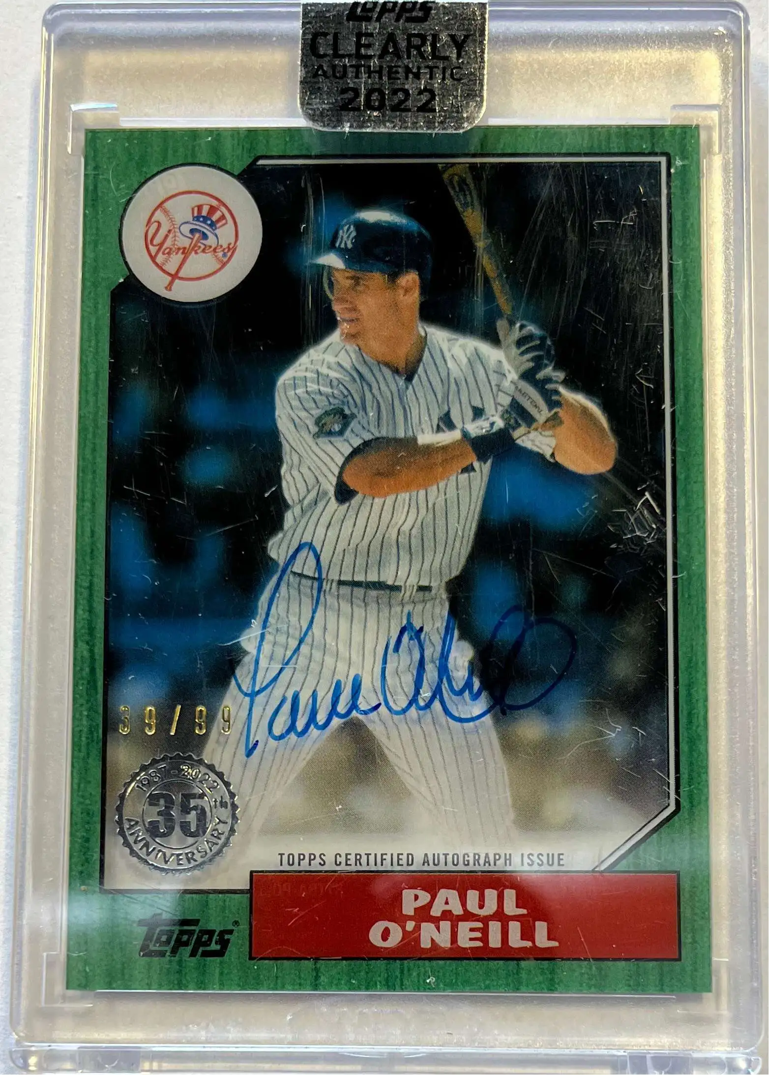 MLB 2022 Topps Clearly Authentic Paul Oneill 3999 Autographed