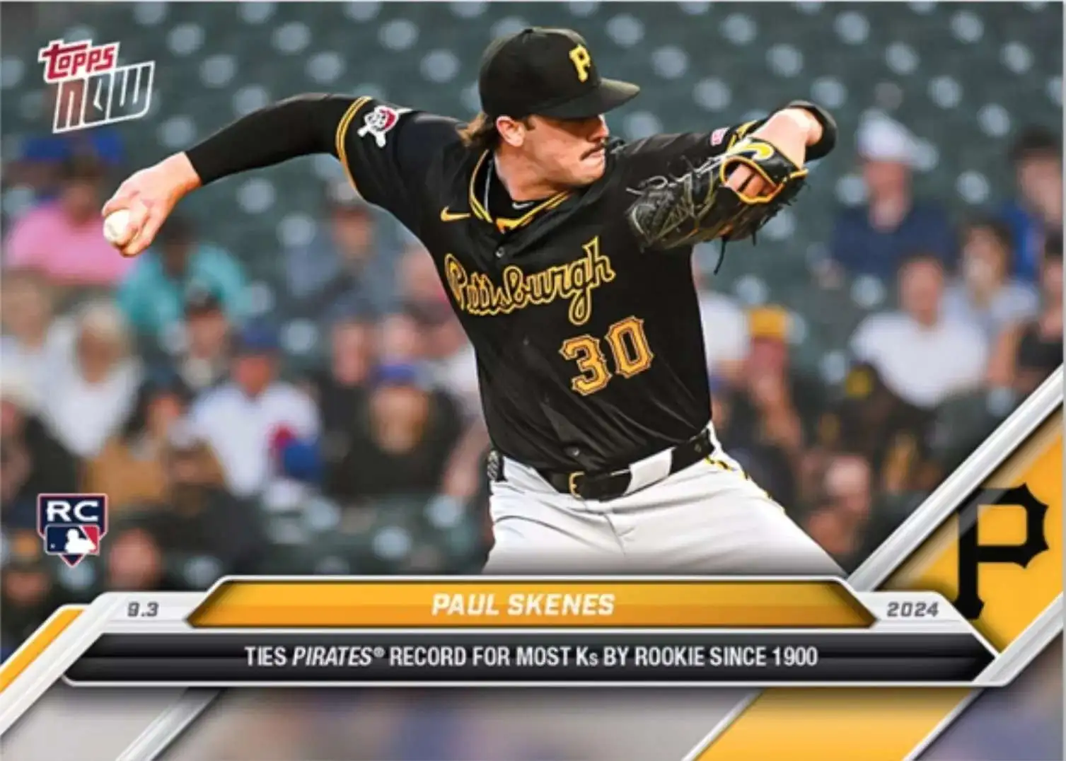 MLB Pittsburgh Pirates 2024 NOW Baseball Paul Skenes #645 [Rookie, Ties Pirates Record for Most Ks by Rookie Since 1990]