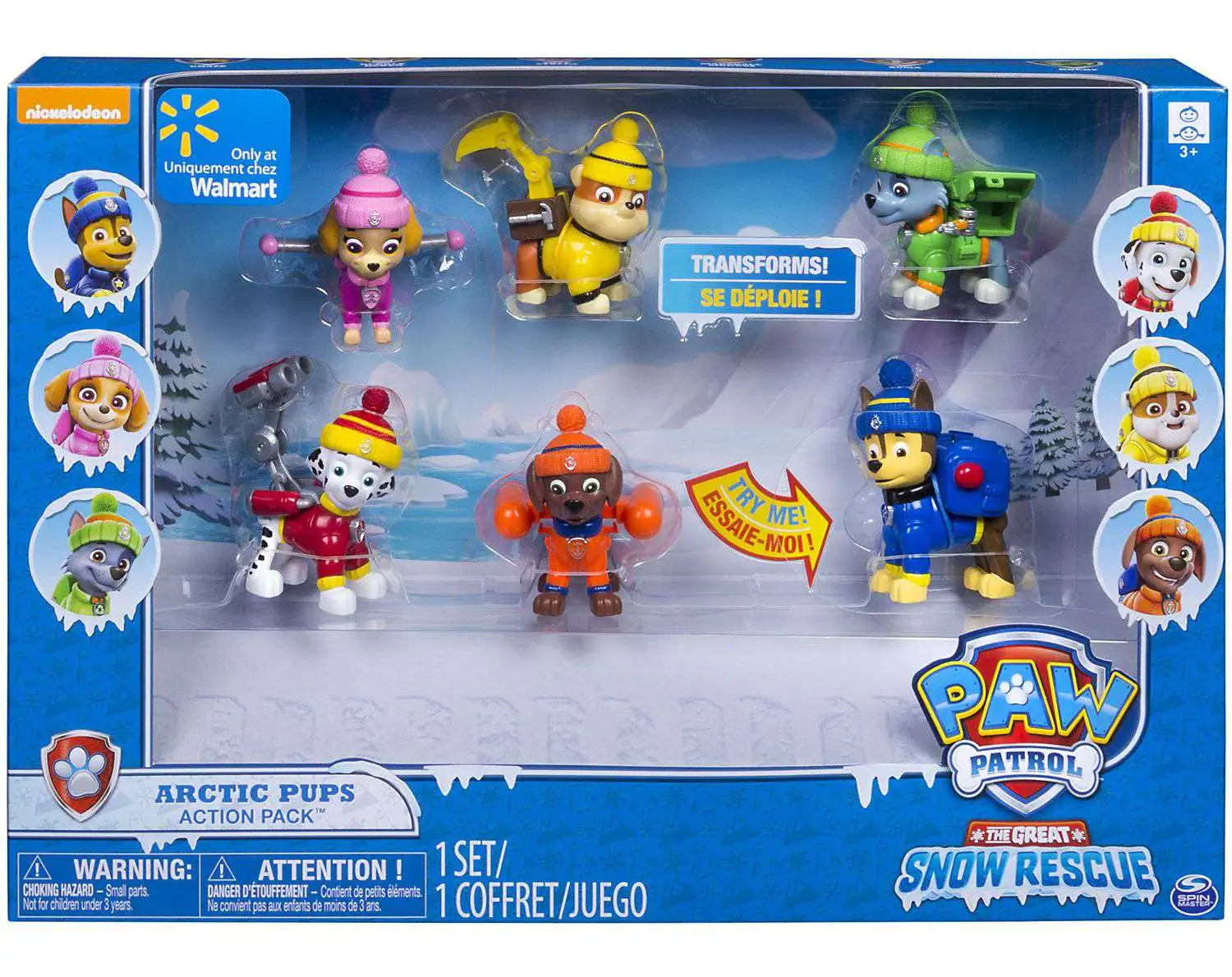 Paw Patrol The Great Snow Rescue Arctic Pups Chase, Zuma, Rubble, Skye, Rocky & Marshall Exclusive Figure 6-Pack