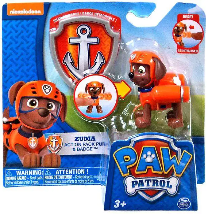 Paw Patrol Action Pack Badge Zuma Figure Spin Master - ToyWiz, zuma paw  patrol