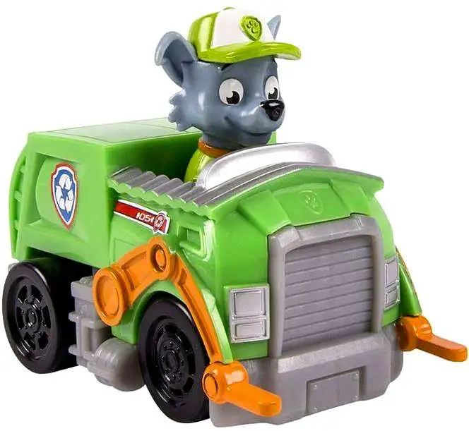 Paw Patrol Rescue Racer Rocky in Recycle Truck Figure [Figure Does Not Come  Out!]
