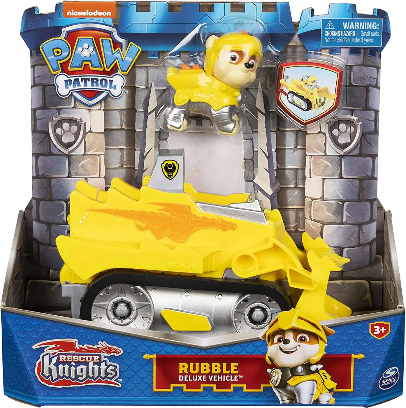 temperen Balling Portaal Paw Patrol Rescue Knights Rubble Deluxe Vehicle Figure Spin Master - ToyWiz