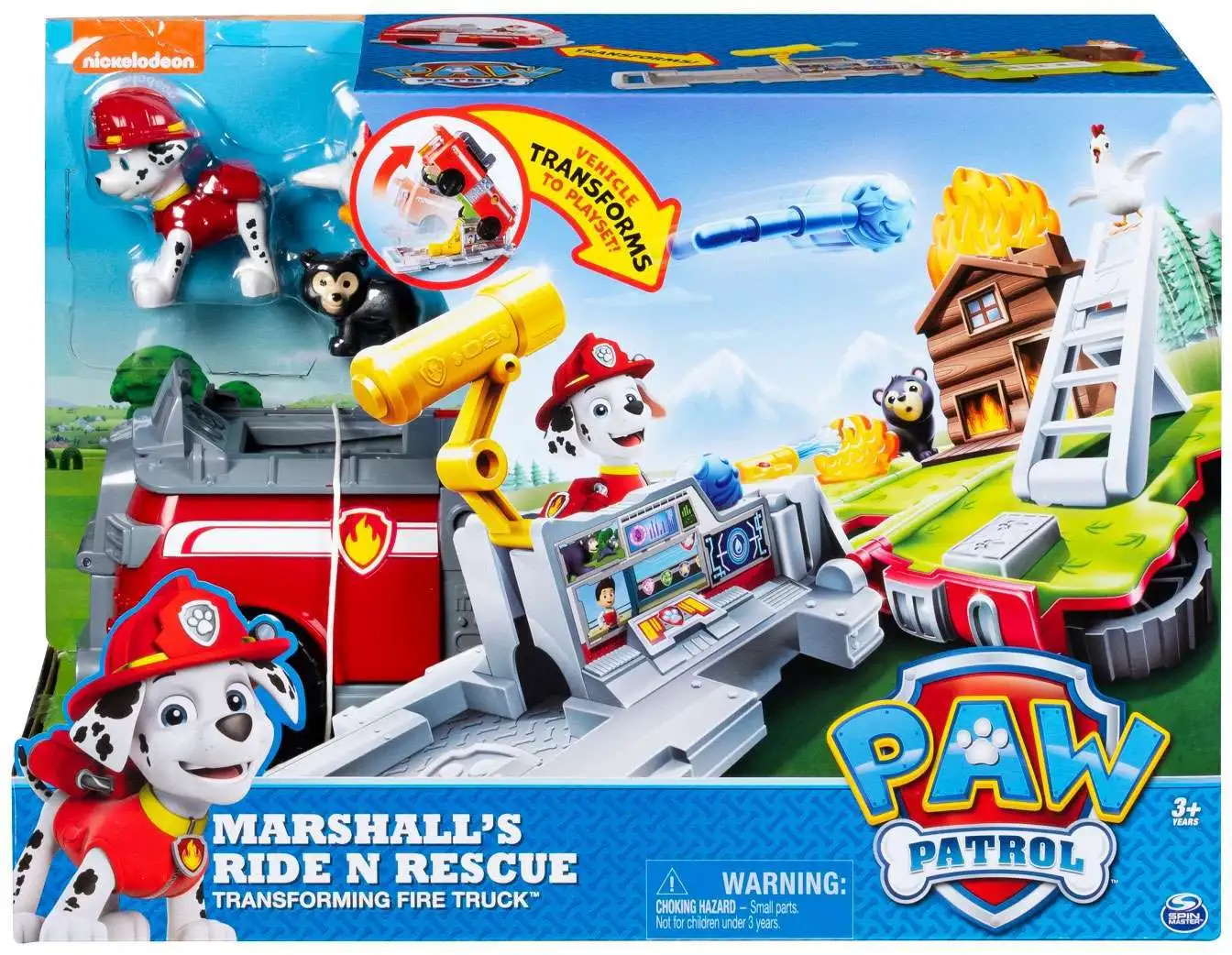 Marshall’s Ride ‘N’ Rescue Transforming 2-in-1 Playset & Fire Tru.. Paw Patrol 