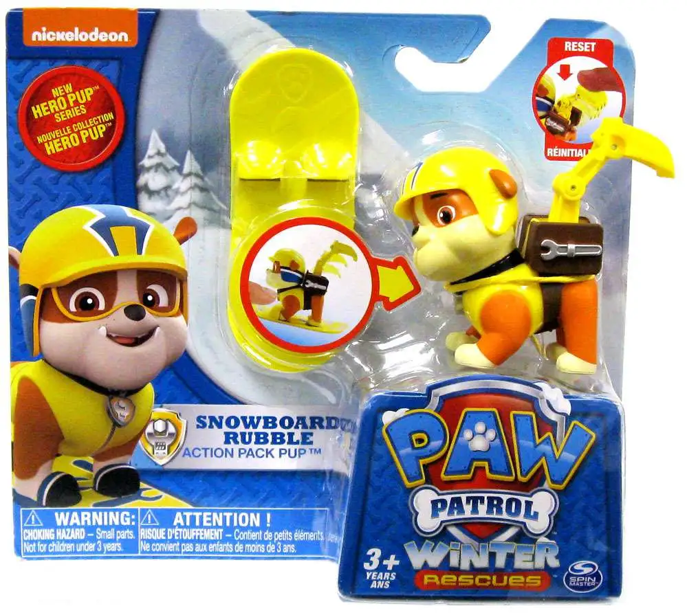 Paw Patrol Winter Rescue Exclusive Snow Pups Chase And Rubble With Snow