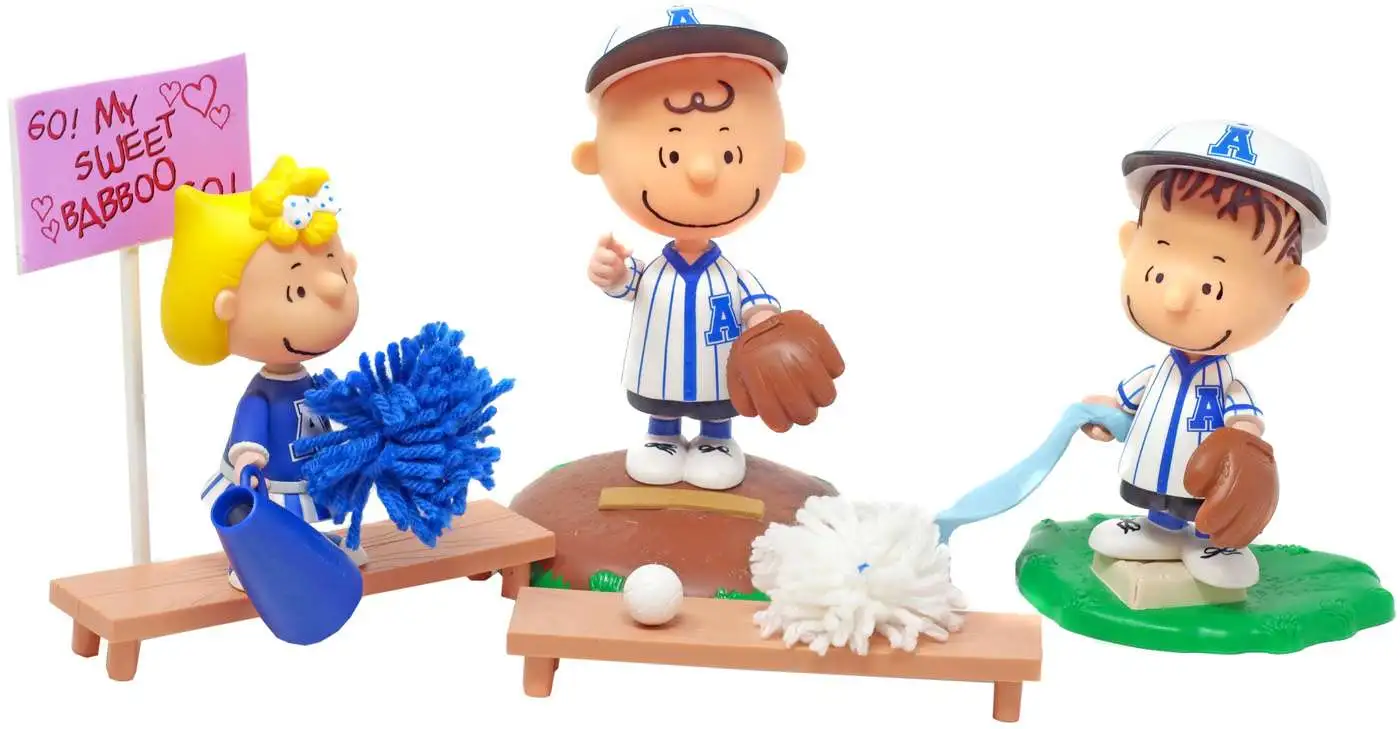 Peanuts Memory Lane You're an All Star Charlie Brown Charlie, Linus & Sally Figure [Loose]