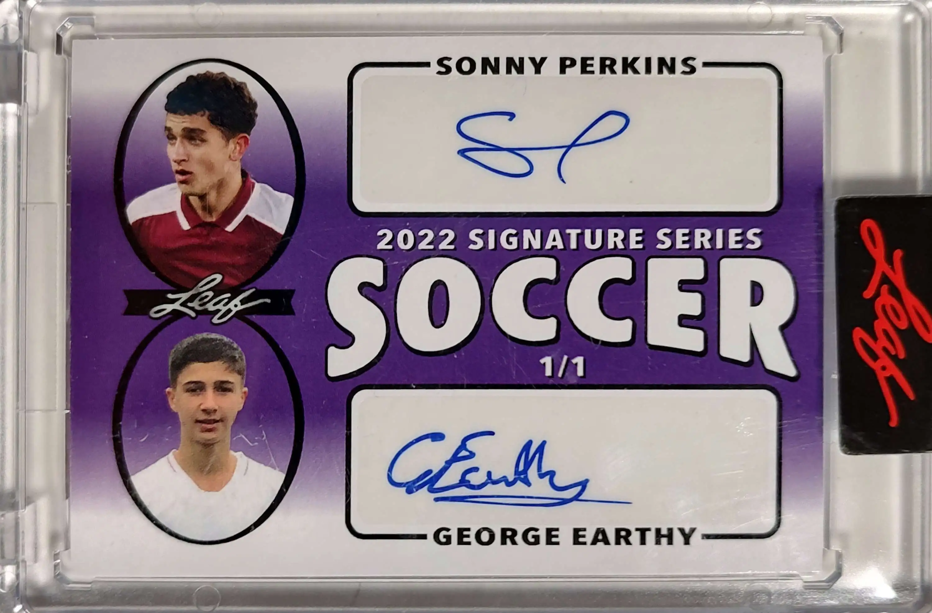 Leaf 2022 Signature Series Soccer Sonny Perkins & George Earthy 1/1 Autographed Single Card SSD-14