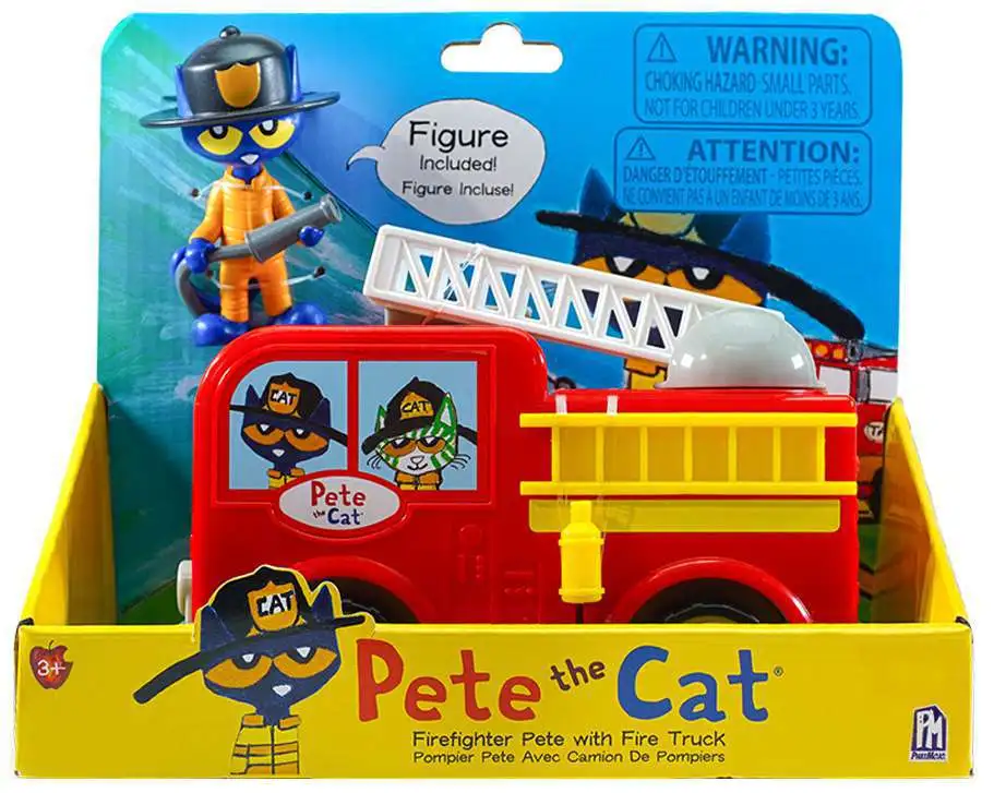 Pete the Cat Firefighter Pete with Fire Truck Vehicle & Figure