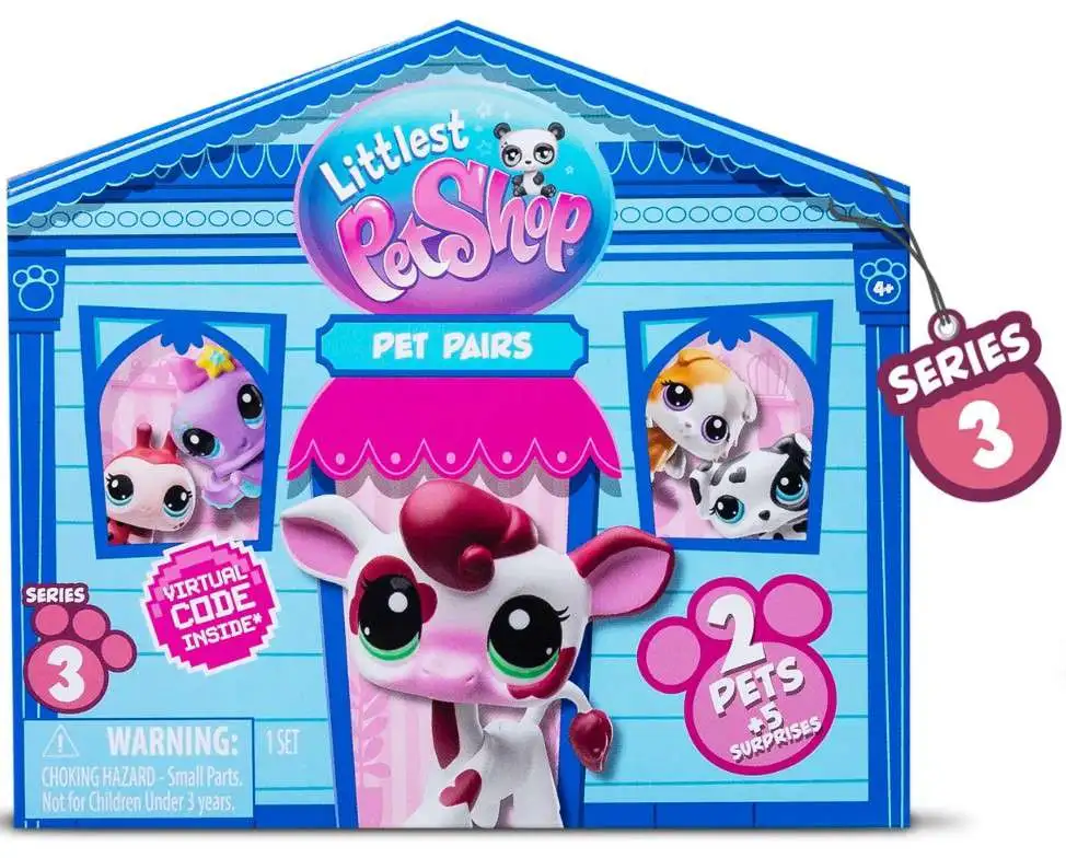 Littlest Pet Shop 2025 Generation 7 Pet Pairs Series 3 Mystery Pack [2 RANDOM Pets & 5 Surprises, with Virtual Code, Damaged Package]