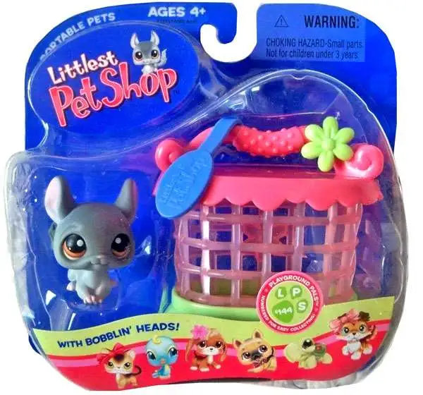 Littlest Pet Shop Portable Pets Chinchilla Figure Gray with Hutch Damaged Package Hasbro Toys ToyWiz